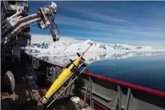  ?? LOUISE BIDDLE ?? AUTONOMOUS underwater vehicles will roam the waters of Antarctica for two years collecting informatio­n about the ocean. |