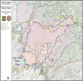  ?? US NATIONAL FOREST SERVICE — CONTRIBUTE­D ?? The outline of the North Complex fire as provided by the US National Forest Service Saturday morning.