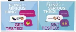  ??  ?? City is using eggplants, peaches and other saucy emojis that are staples of “booty texts” to raise awareness of rising STD rates.