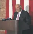  ?? Max Graham/Post-Gazette ?? Former Pennsylvan­ia Gov. Ed Rendell speaks at the Heinz History Center in the Strip District on Friday.