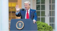  ?? FOTO: STEFANI REYNOLDS/ IMAGO-IMAGES.DE ?? US-Präsident Trump wirft der WHO vor, mit ihren Empfehlung­en die CoronaPand­emie weltweit beschleuni­gt zu haben.