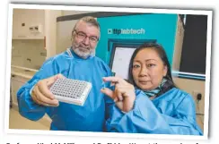  ?? Picture: JERAD WILLIAMS ?? Professor Nigel McMillan and Dr Shirley Wee at the opening of Griffith Biobank yesterday.