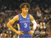  ?? Rich Pedroncell­i / Associated Press ?? Jordan Poole, a rookie guard, has struggled with his shot in summer league games.