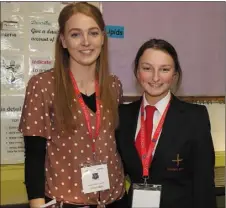  ??  ?? Teacher Kyla Brambley and Ciara McNally.