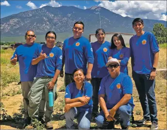  ?? COURTESY PHOTO ?? Taos Pueblo crew from Rocky Mountain Youth Corps. Back row, from left: Dwayne Lefthand, Damian Lefthand, Morgan Thompson, Jimmy Lujan, Sydney Romero, Damien Martinez. Bottom row, from left: Madelyn Young, Bennet Jiron.