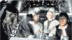  ??  ?? Familiar: Chewbacca, Skywalker, Obi-wan Kenobi and Han Solo in Star Wars (1977)