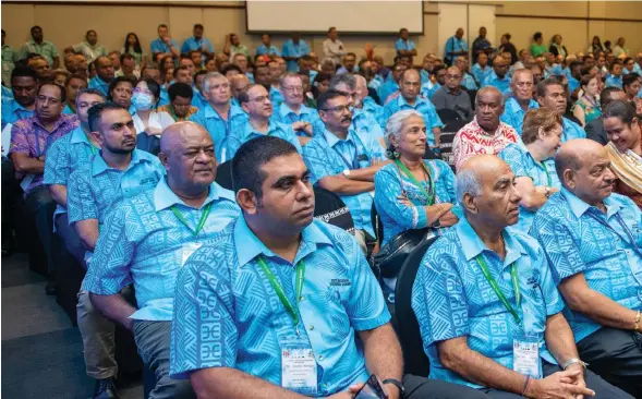  ?? Photo: Leon Lord ?? Participan­ts of Day 2 of the 2023 National Economic Summit at the Grand Pacific Hotel on April 21, 2023.