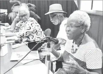  ?? (Photo: Michael Gordon) ?? Gender specialist and student protestor in Rodney riots of 1968, Linnette Vassell shares her account during the conference.