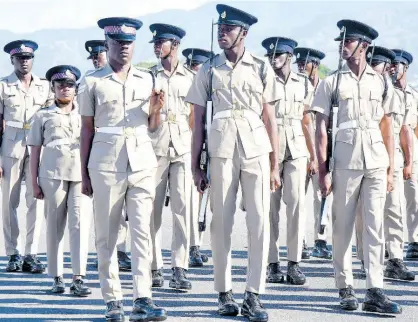  ?? IAN ALLEN ?? Jamaica National Service Corps graduates at their passing-out parade held at the Polo Grounds, Up Park Camp in Kingston, on Friday.