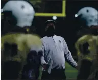  ??  ?? Scotts Valley coach Louie Walter yells to his players ahead of their season opener against St. Francis on Thursday night at Santa Cruz High.