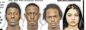  ??  ?? Charged with holdup of Kharey were (l.-r.) Kevensky Lubin, Richard Jean-Pierre, Calim Gaspard and Mirleny Tremols.