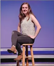  ?? SEAN D. ELLIOT THE DAY ?? Ledyard High School senior Rachel Kane poses on the school stage on Friday. Kane plans to attend Marist College in the fall and study political science.