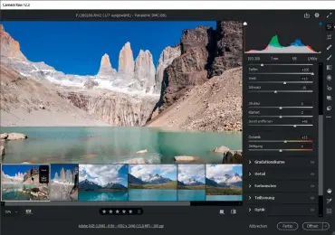  ??  ?? Bildbearbe­itung: Im RAW-Dialog frischen Sie ganze Bildserien auf.