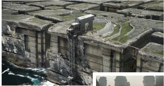  ??  ?? Sven Sauer worked with concept designer Kirill Barybin to depict one of the labyrinths on the island city of Lorath.