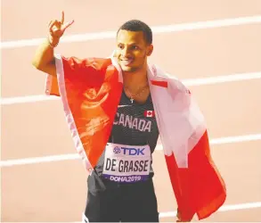  ?? AHMED JADALLAH / REUTERS FILES ?? Sprinter Andre De Grasse says “I’m pretty good at adjusting.”