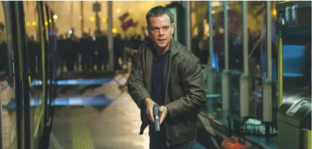  ??  ?? Bourne again: Matt Damon in Jason Bourne, at Regal DeVargas, Regal Stadium 14, Violet Crown, and DreamCatch­er