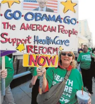  ?? AFP ?? Protestas a favor de la reforma sanitaria conocida como «Obamacare»