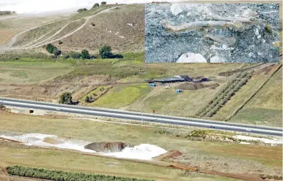  ?? (Courtesy Erella Hovers, the Hebrew ?? AN AERIAL view of the excavation site in Ein Qashsish. Inset: The lower limbs of a Neandertha­l.