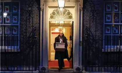  ?? Photograph: Henry Nicholls/Reuters ?? Dominic Cummings leaving 10 Downing Street on Friday. It was reported he was quitting with immediate effect.