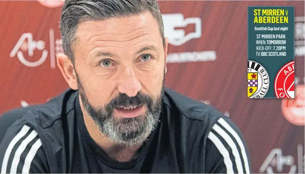  ??  ?? CUP PEDIGREE: Aberdeen manager Derek McInnes is going for his fifth Scottish Cup semi-final in six years as the Dons try to set up another Hampden date