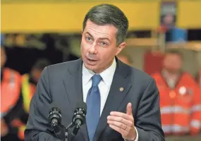  ?? JOHN MINCHILLO/AP ?? Transporta­tion Secretary Pete Buttigieg says a sustained, multiyear effort is needed to substantia­lly reduce traffic fatalities.