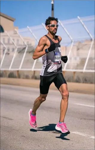  ?? COURTESY CORTNEY WHITE ?? Pottsgrove graduate Jonas Hampton recently placed eighth in the U.S. Olympic Marathon Trials in Atlanta.