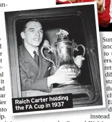  ?? ?? holding Raich Carter
1937 the FA Cup in