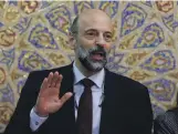  ?? Reuters ?? Jordan’s Prime Minister Omar Razzaz has praised the extraditio­n and arrest of Awni Mutee, a businessma­n accused of corruption