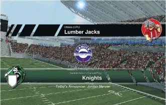  ??  ?? A new video game lets fans play Canadian football — just without any CFL teams or players.