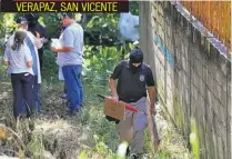  ??  ?? VERAPAZ, SAN VICENTE EL CUERPO DE UN HOMBRE SEMIDESNUD­O Y CON IMPACTOS DE BALA FUE ENCONTRADO EN SAN JERÓNIMO.