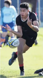  ?? PHOTO: PETER MCINTOSH ?? Ikenasio Taefu is a livewire at halfback for the Waitaki Boys’ High School first XV.