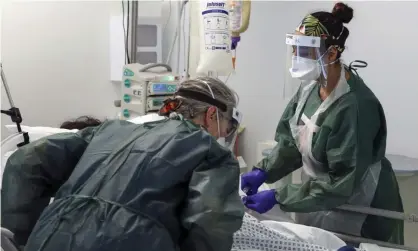  ?? Photograph: Getty Images ?? An intensive care ward treating coronaviru­s patients at Frimley Park hospital in Surrey last year.