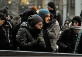  ??  ?? In piazza Lavinia Flavia Cassaro ieri era di nuovo a un corteo contro Forza nuova