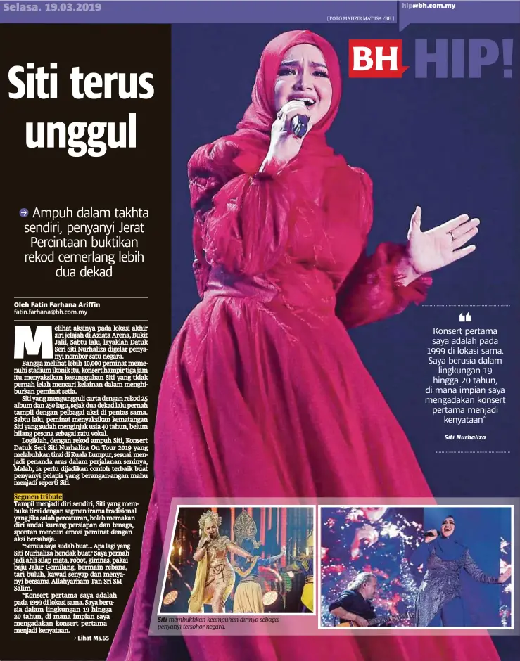  ??  ?? Siti membuktika­n keampuhan dirinya sebagai penyanyi tersohor negara.
