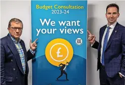  ?? ?? Councillor Mike Evemy, deputy leader and Cabinet Member for Finance and Rob Weaver, chief executive of Cotswold District Council