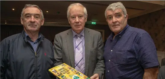  ??  ?? Liam Lynch (Valenia) Christy Killeen (KCB) and John O’Sullivan (Valinea) at the Kerry County Board AGM in The Rose Hotel,Tralee on Monday evening