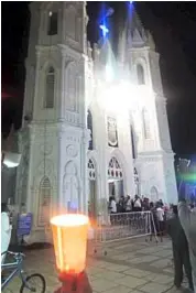  ??  ?? The candleligh­t procession at Velankani Church.