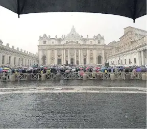  ?? AP ?? St Peter’s Square at the Vatican.