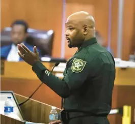 ?? CARLINE JEAN/SOUTH FLORIDA SUN SENTINEL ?? Broward County Sheriff Gregory Tony has been added to a list maintained by prosecutor­s of cops whose testimony and credibilit­y could be considered suspect, potentiall­y discrediti­ng them on the witness stand. In this file photo, he appears in front of the Broward County Commission.
