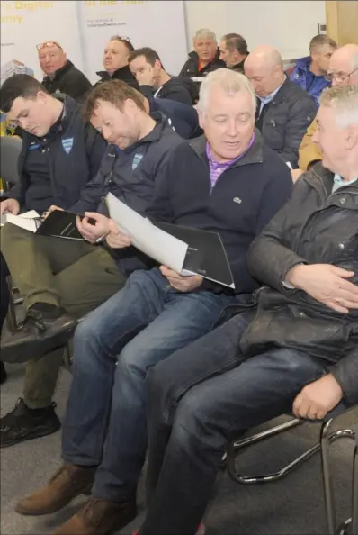  ??  ?? Club delegates await the start of the Dundalk &amp; District League proposal presentati­on. Aidan Dullaghan/NEWSPICS.