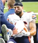  ?? | BUTCH DILL/ AP ?? Bears tight end Zach Miller still needs multiple surgeries to repair torn ligaments in his left leg.