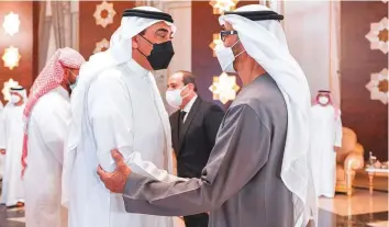  ?? AFP ?? Shaikh Mohammad with Kuwait’s Prime Minister Shaikh Sabah Al Khalid Al Sabah.