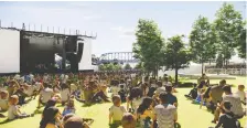  ??  ?? An artist working for the city drew this rendering of a proposed $12-million permanent outdoor festival site between the Broadway and Traffic bridges.
