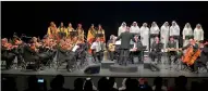  ??  ?? Many legendary Arab singers, song writers and composers were paid tribute at the concert.