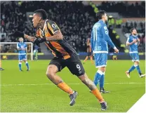  ??  ?? ■ Abel Hernandez celebrates his second goal.