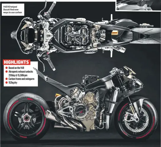  ??  ?? V4EVO helped Ducati find new ways to use carbon