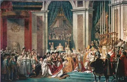  ??  ?? Ci-contre :
Tableau du sacre de Napoléon à Notre-dame en 1804, peint par David