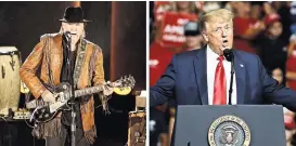  ?? JOSHUA ROBERTS/REUTERS; DERECHA, SUE OGROCKI/ASSOCIATED PRESS ?? Neil Young quiere que el equipo de Trump deje de usar “Rockin’ in the Free World” y “Devil’s Sidewalk”.