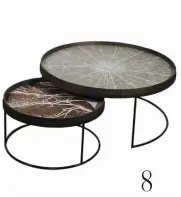  ??  ?? 8 Round tray table set by Notre Monde $520 for two from McKenzie & Willis, mckenziean­dwillis.co.nz.