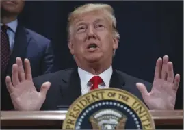  ?? The Associated Press ?? President Donald Trump speaks during a ceremony Friday in Scottsdale, Ariz..